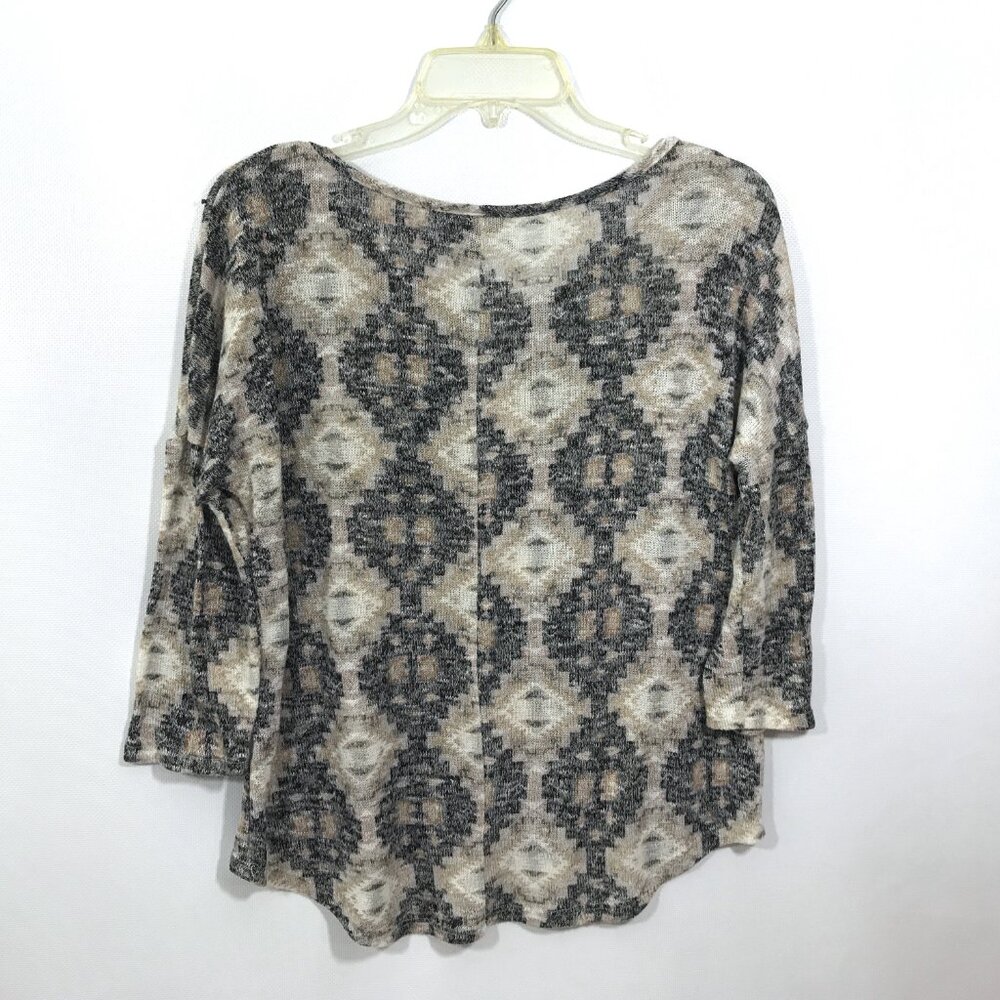 Boat Neck Casual Knit Top Geometric Print Women M, Kristin Nicole - Picture 5 of 7